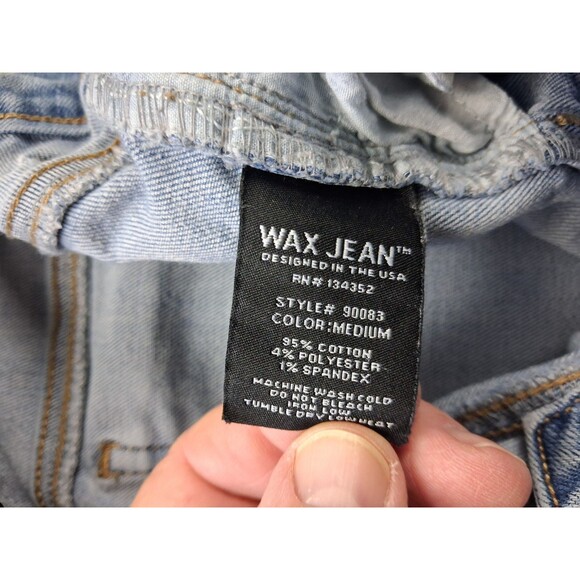 Wax Jean Juniors Skinny Jeans Size 7/25 Light Wash Distressed Stretch - Picture 6 of 13